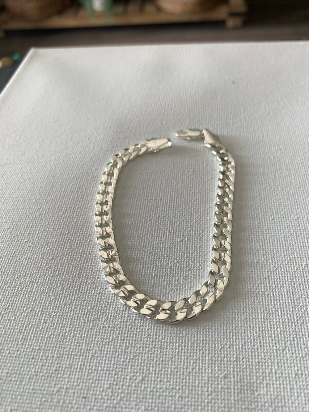 Sterling Silver Cuban Link Bracelet - Chunky Flat Curb Chain unisex